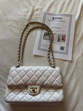 Quilted double flap handbag